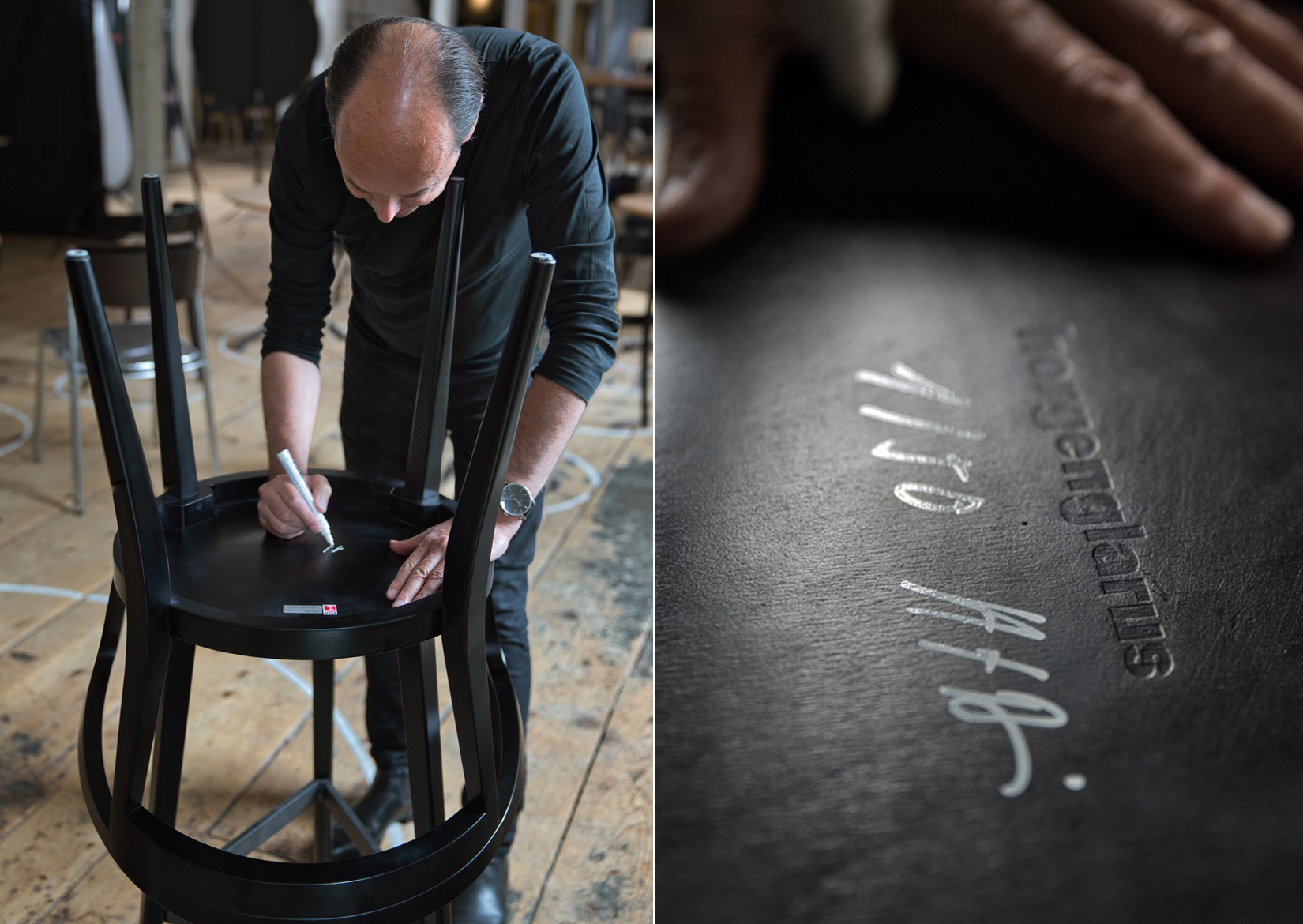 50 × noir brillant, signés à la main